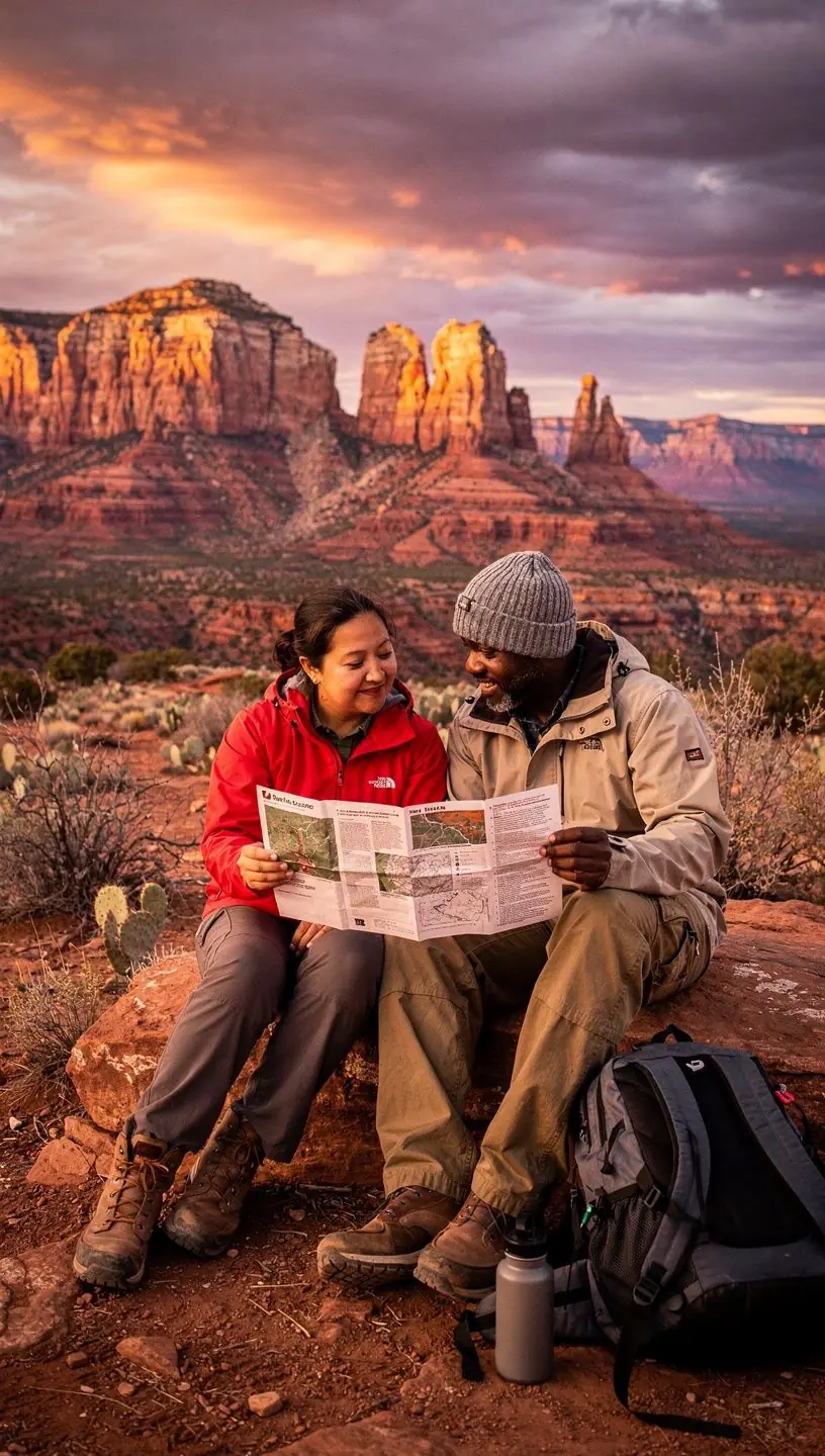 Пейзаж с горными вершинами и лесами, идеально подходящий для путешествий.
